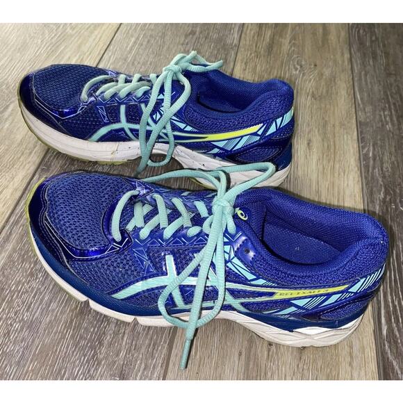 ASICS Gel-Exalt 3 Blue Yellow T666N Womens US Size 6 Running Sneaker Shoes - Picture 6 of 10
